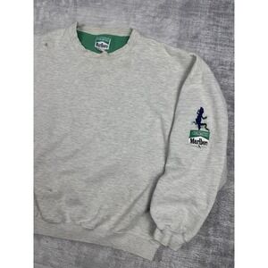 Vtg Marlboro Unlimited Sweatshirt Mens Large Gray Adventure Team Gecko Lizard